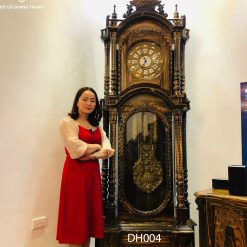 Đồng hồ Tứ Trụ dáng Pháp gỗ mun hoa Lào cao 2m75 mã DH004