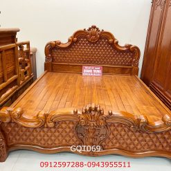 Giường nữ hoàng gỗ hương đá dài 2m rộng 1m80