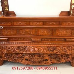 Bộ sập thờ Hổ Phù VIPs gỗ gõ đỏ dài 2m17