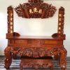 Bộ sập thờ Phúc Mai chân 22cm dài 2m17 rộng 1m07 và cuốn thư câu đối