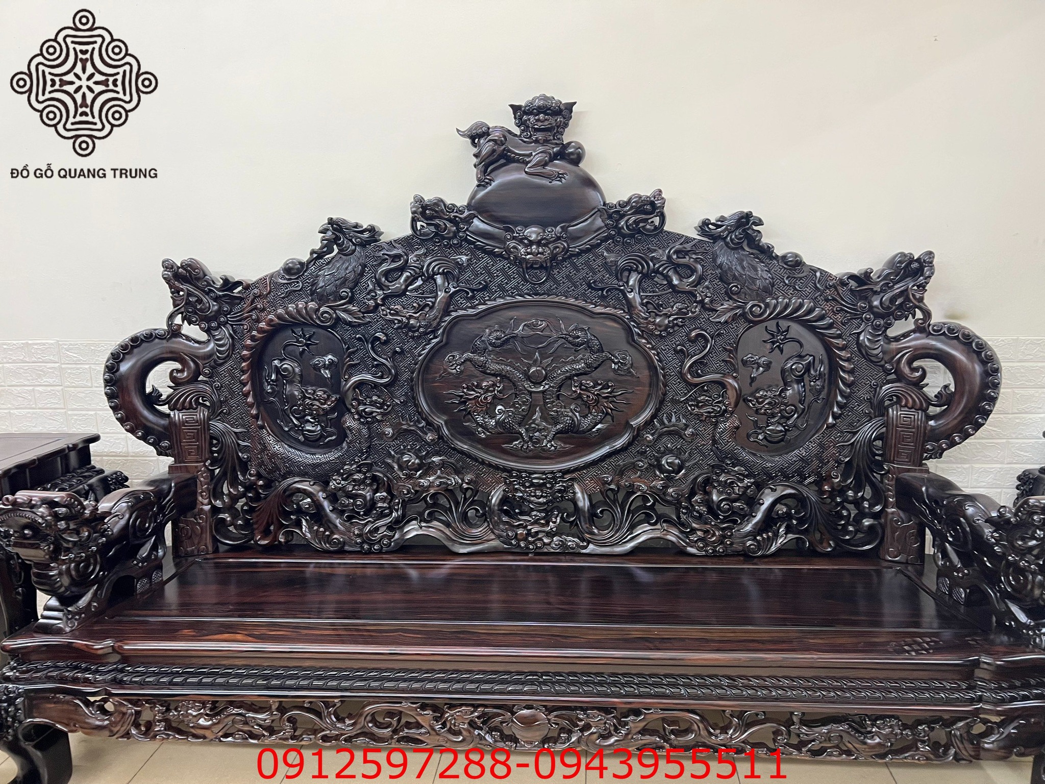 Siêu phẩm Rồng Đỉnh gỗ mun sừng bộ 17 món