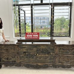 kệ tivi luis hoàng gia gỗ mun hoa Lào