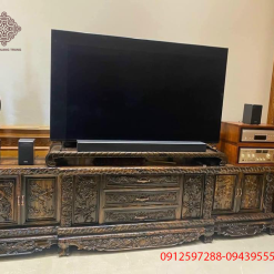 Mẫu kệ rồng gỗ mun hoa Lào dài 2m6 sâu 51 cao 81