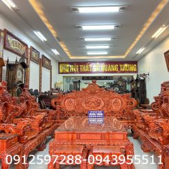 Bộ bàn ghế rồng đỉnh gỗ hương lào cao cấp