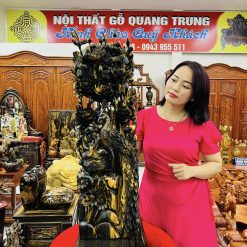 Tượng chim công gỗ Mun Hoa Lào