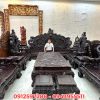 Bộ bàn ghế Rồng Đỉnh gỗ trắc đoản 3m, 17 món - Top 1 bộ bàn ghế đẳng cấp đại gia