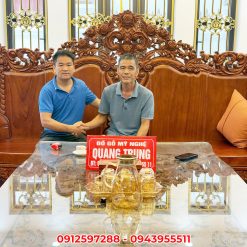 Bàn giao bộ bàn ghế Louis Hoàng Gia Tân Cổ Điển gỗ gõ đỏ đặc nguyên khối đến biệt thự tại Nho Quan, Ninh Bình